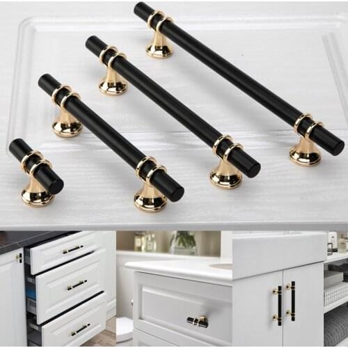 Nordic Wardrobe Handle Modern Minimalist Black Cabinet Drawer Gold Extension Door Furniture Handles