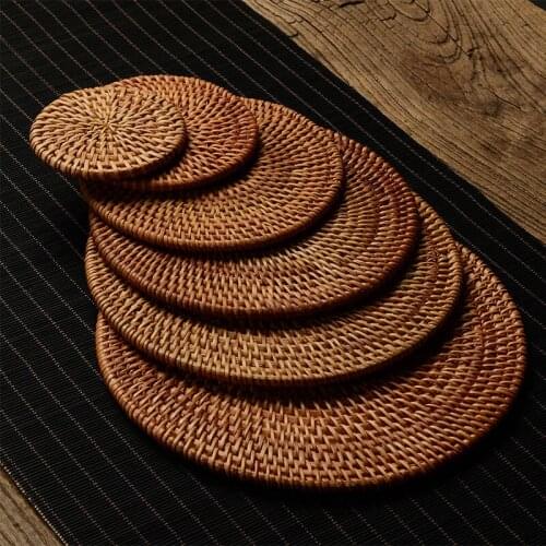 Rattan Manual Autumn Coffee cup saucer Vine-Ripened Tea Ceremony Insulation Monolithic Manufacturers tea tray pot base