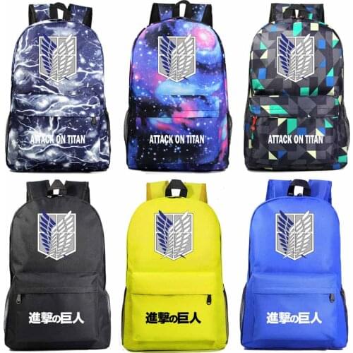 Christmas Cartoon Anime Wings Attack On Titan Boy Girl Book School bag Women Bag pack Teenagers Mochila Men Student Backpack