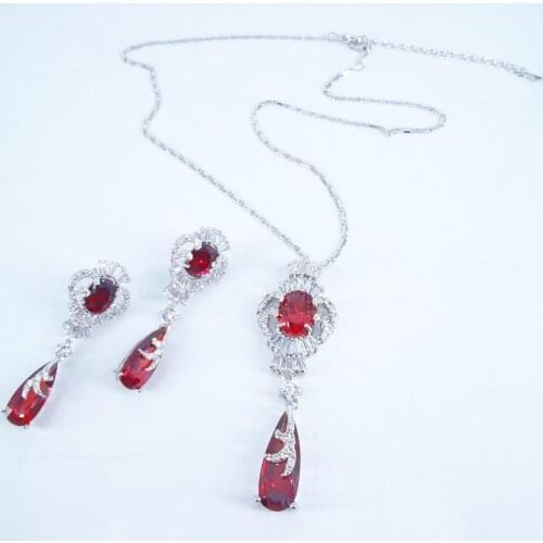 2020 new fashion bohemia water drop CZ zircon necklace earrings party jewelry wedding dressing banquet formal dinner jewelry