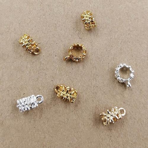 Pendant Clasp Connectors Bail Beads Vintage Flower Charms Jewelry Connectors for DIY European Charms Bracelet Necklace Making
