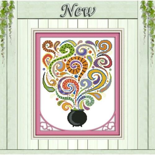 Halloween magic bottle,11CT Counted printed on Canvas DMC 14CT Cross Stitch Embroidery kit,Needlework Set,House Home wall Decor
