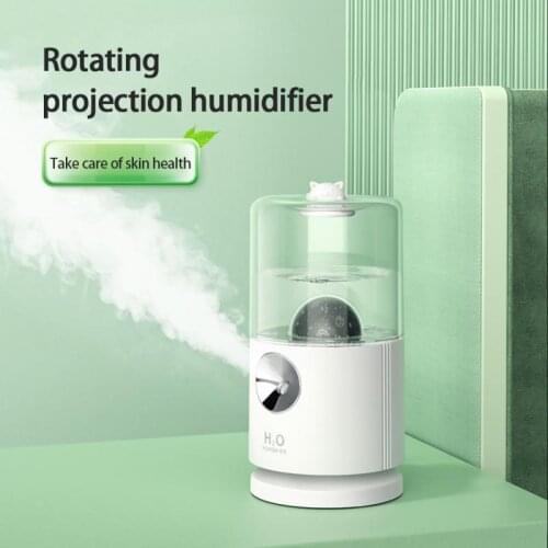 Rotate Projection Wireless Air Humidifier USB Portbale Aroma Diffuser 2000mAh Battery Rechargeable Umidificador With Soft Light