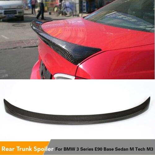 Carbon Fiber Rear Boot Spoiler Lip Wing for BMW 330i 335i E90 M Sport M3 2005 - 2012 Trunk Trim Sticker Custom Spoiler
