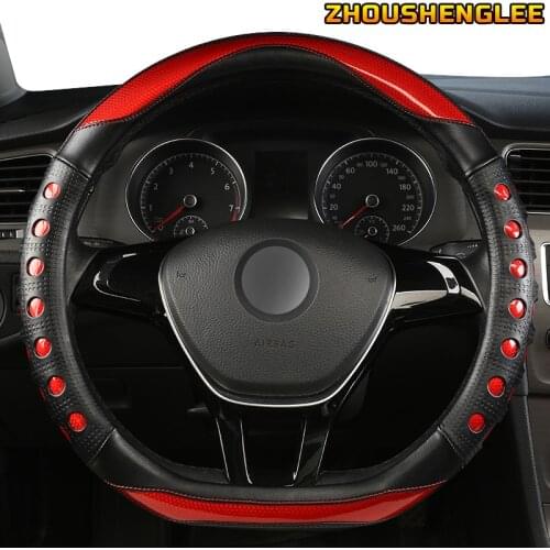 ZHOUSHENGLEE Microfiber Leather Car Steering Wheel Cover For Acura TSX MDX RDX TL RSX TLX Integra