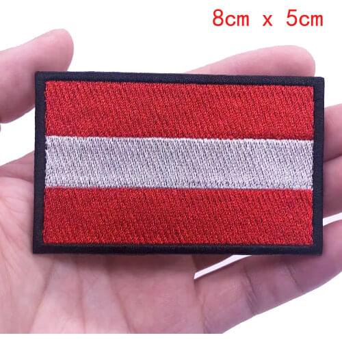 1PC Austrian flag Austria Armband Embroidered Patch Hook & Loop or iron on Embroidery Velcro Badge Cloth Military Moral Stripe