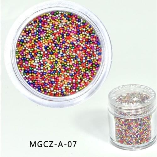 10g /Pot 0.6mm-0.8mm Micro-Beads Colorful Mixed Caviar Nail Beads Glass Trend Caviar Nail Art Decorations Micro Beads MGCZ-07