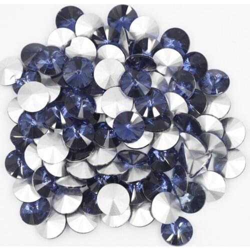 100pcs/lot Montana Color 8mm,10mm,12mm,14mm,16mm,18mm,20mm Chinese Top Quality Round Fancy Stone Rivoli glass beads
