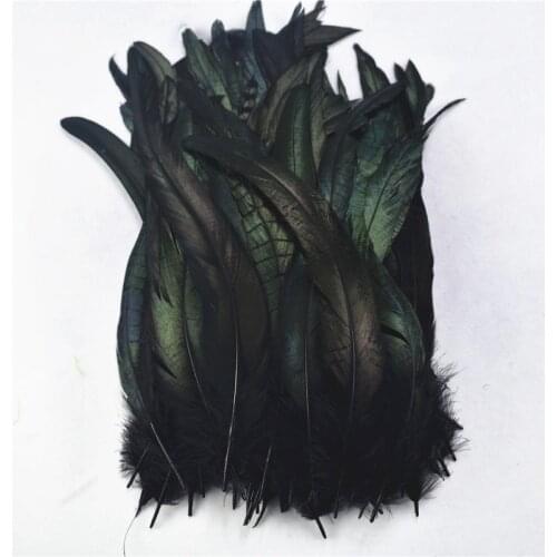 100Pcs Black Rooster Feathers Rooster Tail Feathers 25-30cm/10-12" Pheasant Feathers for Crafts Plume Decoration Feather Decor