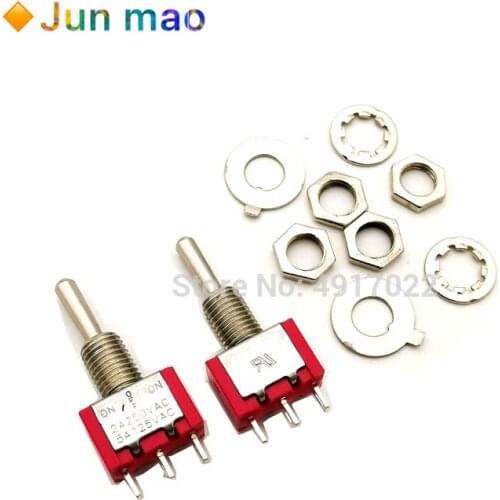 2/5Pcs 6MM Red Switch MTS-123 3 Pin SPDT ON/OFF/ON 3 Position Momentary Toggle Switch Car Dash New Hot