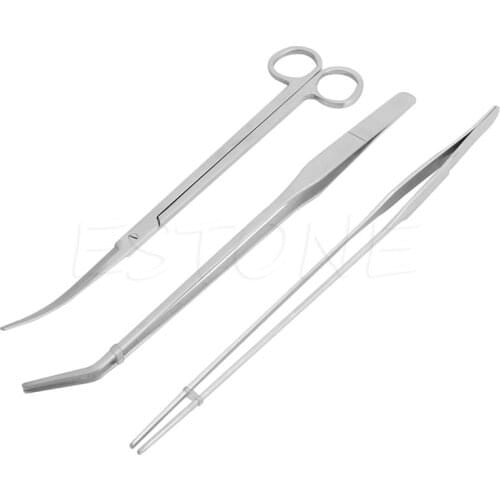 3/5Pcs Aquarium Live Plants Long Handle Tweezers Scissors Maintenance Tool Set