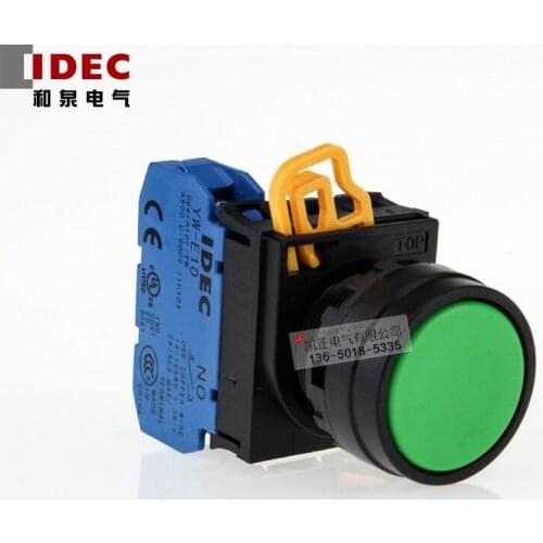 5 pieces Original IDEC Button Switch 22mm Reset Type YW1B-M1E10G (YW-E10) 1 Normally Open Green Red Yellow White Black Blue
