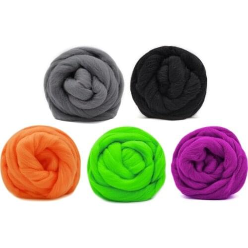 50g (10gx5 Colors) Wool Roving 19 Microns Superfine Merino Wool Natural Wool Felt Wool Merino for Needle Felting Kit
