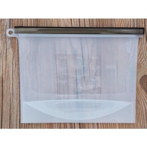 50pcs/lot 1500ML Home Food Grade Slide Lock Fresh Freezer Bag Kitchen Reusable Multifunctional Silicone Storage Bag