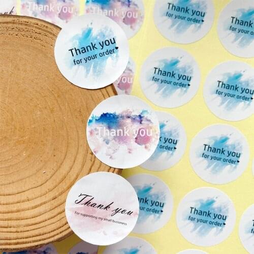 500pcs Thank You For Your Order white ink painting Label Baking Wedding Exquisite Gift Card Envelope Sealing Label Sticker