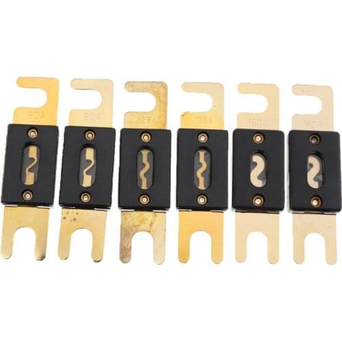 6 Pieces 80A/ 125A /160A ANL Audio Electrical Protection Flat Fuse Gold Plated