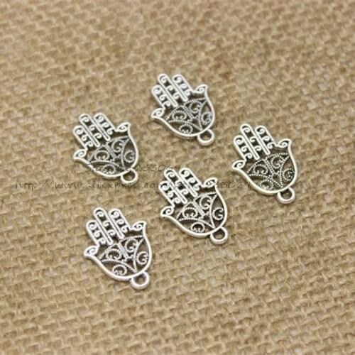 70pcs Charm Pendants Hamsa Hand /Palm Antique color 13*19mm, wholesale Jewelry Making Charms