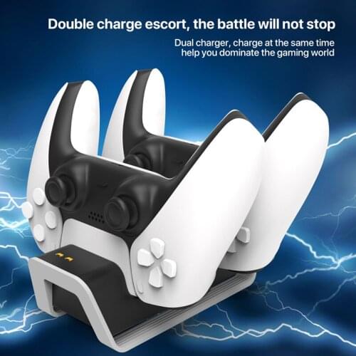 PS5 wireless gamepad charger P5 controller dual charger with LED light contact conversion head