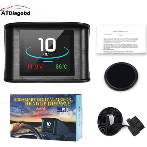 Hud GPS OBD P10 Computer Car Speed Projector Digital Speedometer Display Fuel Consumption Temperature Gauge Diagnostic Tool