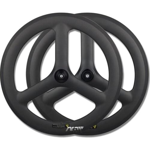 Carbon Trispoke 20 451 Wheelset V Brake 48mm Deep Mini Velo Carbon Wheels 451 Tubeless Ready Oversize 20 / 22 Inch Wheels