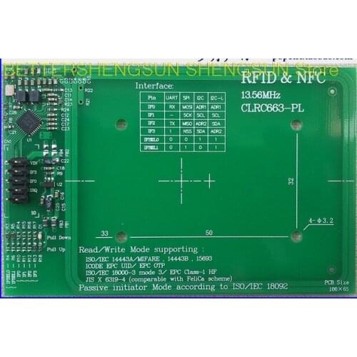 Free shipping CLRC663 module RFID/NFC read and write module board distance