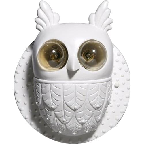 Bedside Wall Light Nordic Resin Owl Wandlamp Creative Sconce For Living Room Bedroom Aisle Decor Indoor Wall Lamp LED Light E27
