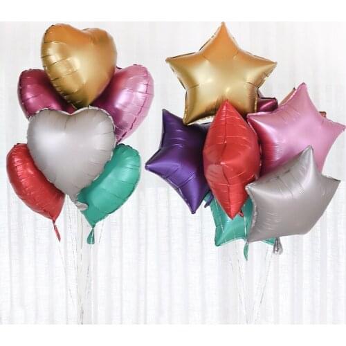 1/5pcs 18inch Metal Gold Silver Love Heart Star Foil Balloons Valentines Day Wedding Decoration Birthday Party Event Supplies