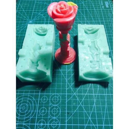 Handmade Soap Mold Silicon Candle Mould Candlestick Mold Rubber PRZY 001 3D Candle Shaped Rose Wedding Decoration Silicone