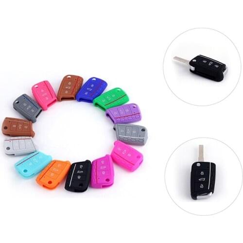 Hot Siliconen Autosleutel Cover Case Shell Fob Voor Volkswagen Vw Golf 7 Mk7 Skoda Octavia A7 Voor Seat Leon ibiza 3