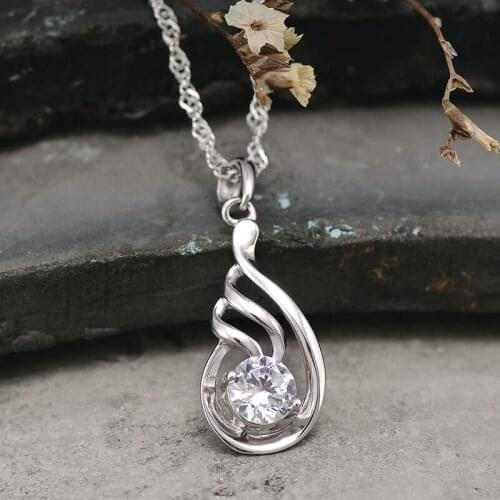 BeBe Kitty 3 Carats Crystal Necklaces & Pendants Swann 925 Silver Jewelry 2018 Women Fashion Necklace Jewelry Free Shipping