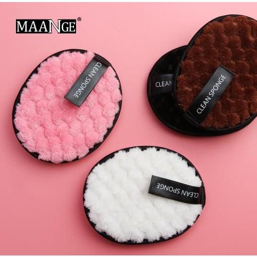 1/3pcs Soft Fiber Lazy Makeup Remover Puff Facial Wash Puff Double Sided Makeup Sponge Easy to Use Beauty Make Up Remover Tools