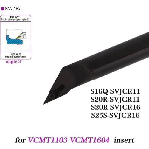 1PC S16Q S20R S25S SVJCR11 SVJCR16 Internal Turning Tool Holder CNC Lathe Boring Bar VCMT110304 VCMT160404 US735 Carbide Insert