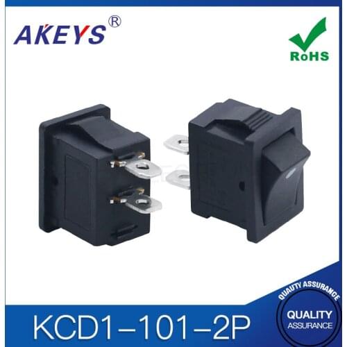 10PCS KCD1-101 3PINS BLACK ship type switch Single reset rocker switch for oven