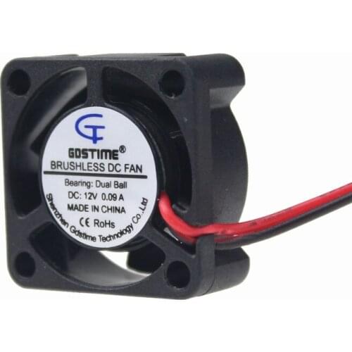 100 pcs Gdstime 12V 25mm x 10mm 2510 Two Ball Bearing Centrifugal DC Cooling Fan 25x25x 10mm