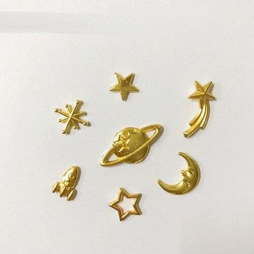 150pcs mix Small Astronomy Embellishments for UV Resin Crafts | Mini Matel Cabochons | Kawaii Moon Star Jewelry Supplies