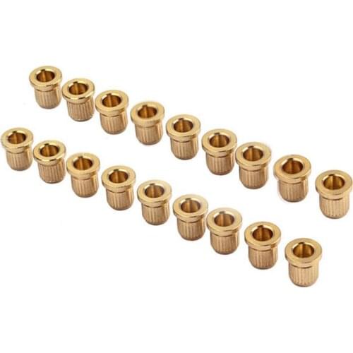 18PCS/set Gold Color Guitar String Ferrules Bushings For ele String Thru Guitar Repair Replacement Tool Parts