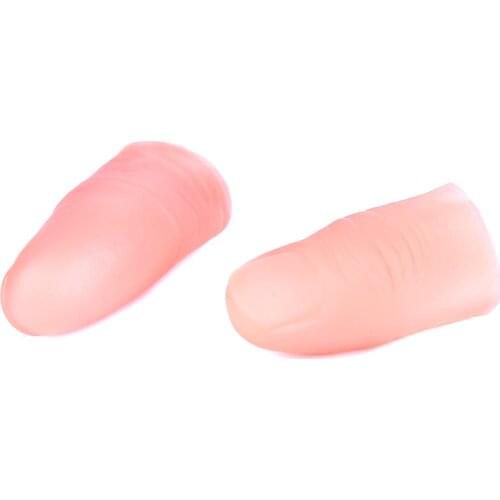 3Pcs/set Fake Soft Thumb Tip Finger Fake Magic Trick Close Up Vanish Appearing Finger Trick Props Toy Funny Prank Party