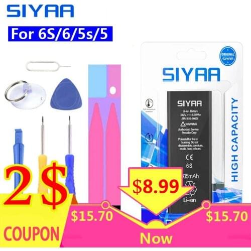 SIYAA Battery For iPhone 6S 6 5s 5 Replacement Batteries Internal Bateria High Capacity 1715mAh For iPhone 6 6S 5S + Free Tools
