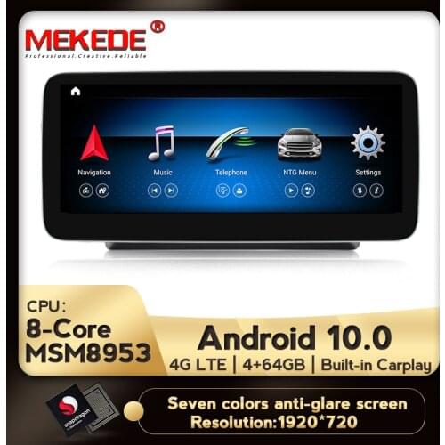 10.25'' IPS Anti-glare blue screen 4+64gb Car Screen Player For Benz C Class W205 GLC Class X253 GLC200 GLC260 GLC300 NTG 5.0