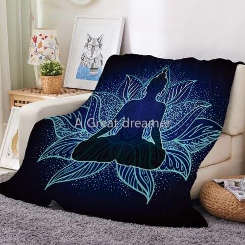 Buddha Religion Fleece Blanket 3D Print India Buddhist Flannel Blanket Weighted Office Fluffy Blanket Customized Throw Blanket