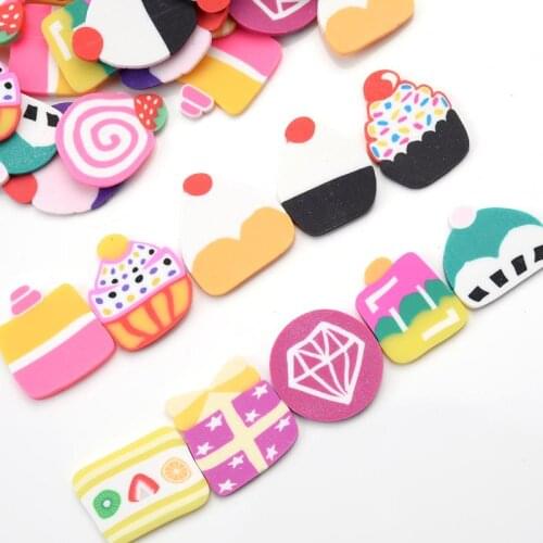 20x20mm 30Pcs/Lot Cream Random Mixed Color Beads Polymer Clay Spacer Loose Beads For Jewelry Making DIY Accessories Without Hole