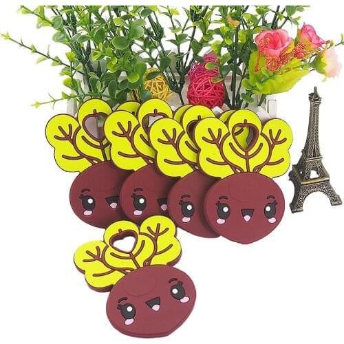 Chenkai 5PCS Silicone Radish Teether DIY Baby Pacifier Dummy Chewing Sensory Pendant Jewelry Making Montessori Toy Accessories