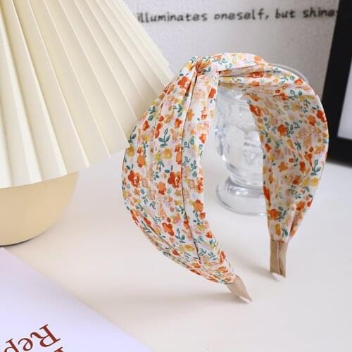 Colorful Print Flower Knot Knot Headbands For Women Hair Accessories Korea Headband for Girls Hairbands Geometry Head Wrap