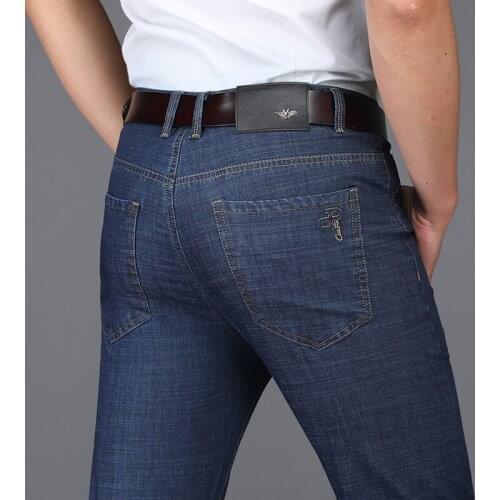 Spring Summer Jeans Man Pants Straight Thin Denim Men Trousers Casual Clothing Men Jeans Regular Fit