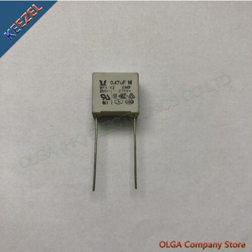 Europtronic X2 safety film capacitor 0.47uf 275V MPX-X2 470NF 275VAC 474 P=15mm Accuracy: 20