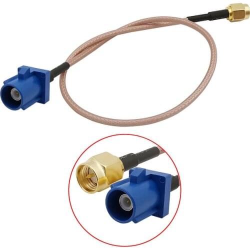 Fakra C Plug Adapter SMA Male Plug to Fakra C Male GPS Antenna Connector RG316D Double Shield Silver Extension Pigtail Cable