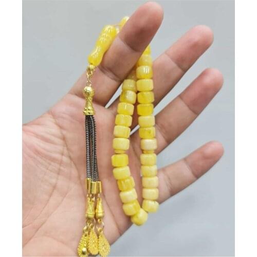Islamic Tasbih Muslim Rosary Beads 33 Prayer Rosary For Men Bracelet For Men Accessory amber oltu amber stone Handmade Turkey