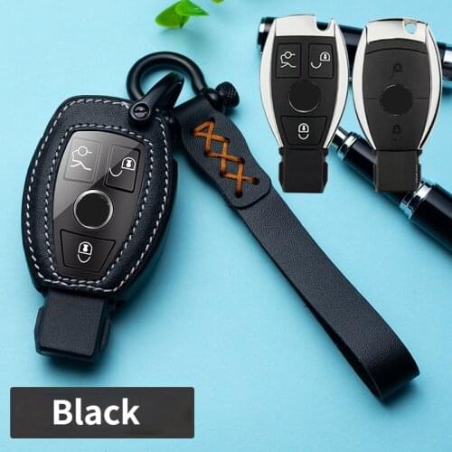 Leather Auto New Car Styling Remote Key Shell Key Case Cover For Mercedes Benz C Class W205 GLC GLA C E G S M GL CLS CLK G Class