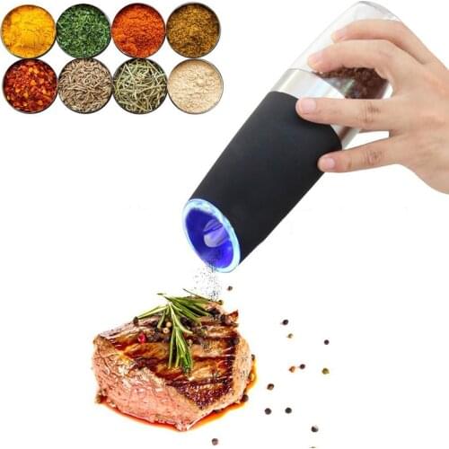 Creative Automatic Electric Gravity induction Stainless Steel Pepper Grinder Pepper Mill Food Particles Grinder For home Kitchen