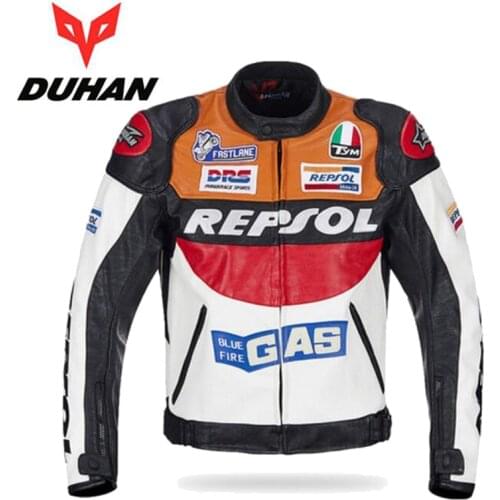 HOT SALE DUHAN motorcycle clothing moto racing suits REPSOL PU leather men motorbike Jacket clothes Spring coat